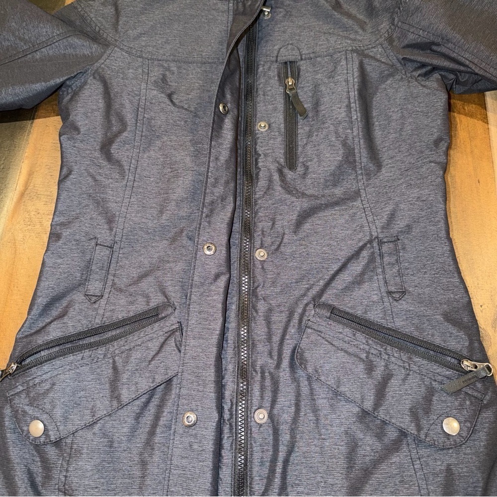 Columbia Carson Pass Jacket Gray Omni Heat Hooded Waterproof Full Zip - Picture 5 of 8